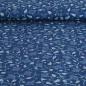 Preview: Voile leichte Baumwolle Blüten Ranken Blätter indigo blau